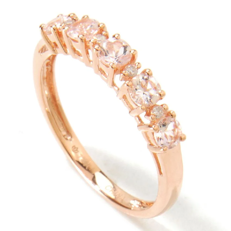 14k Gold Morganite and Diamond Accent Ring