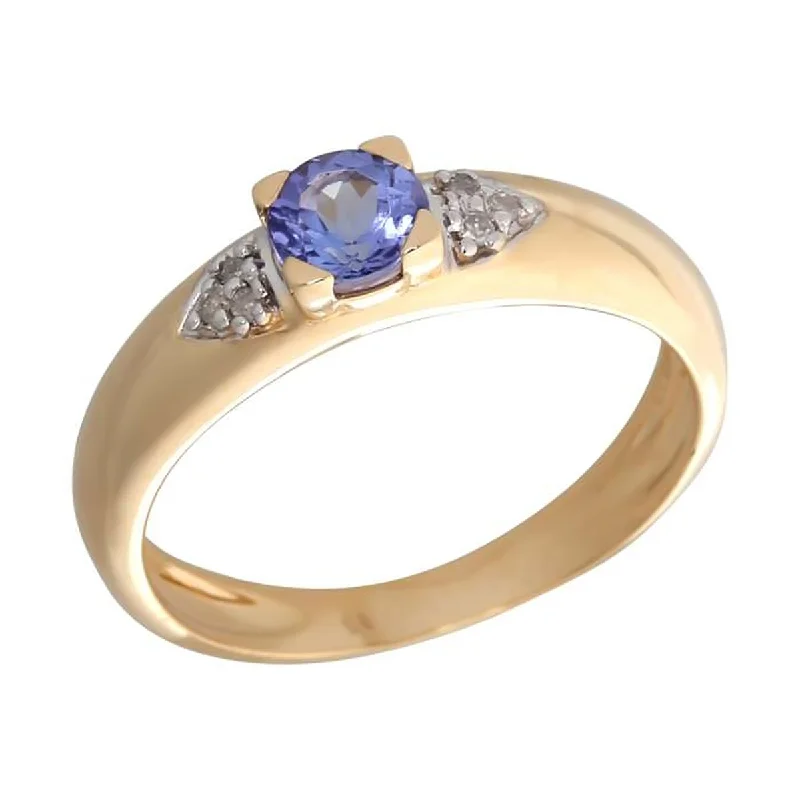 14K Gold Tanzanite and Diamond Ring