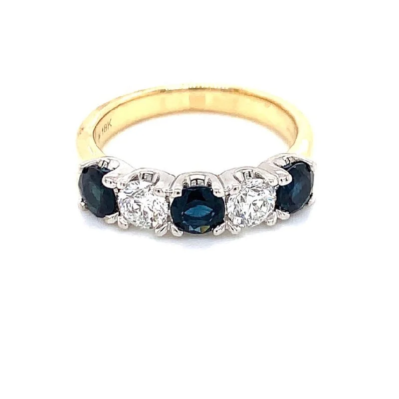 18ct Yellow Gold Earth Grown Sapphire & Diamond