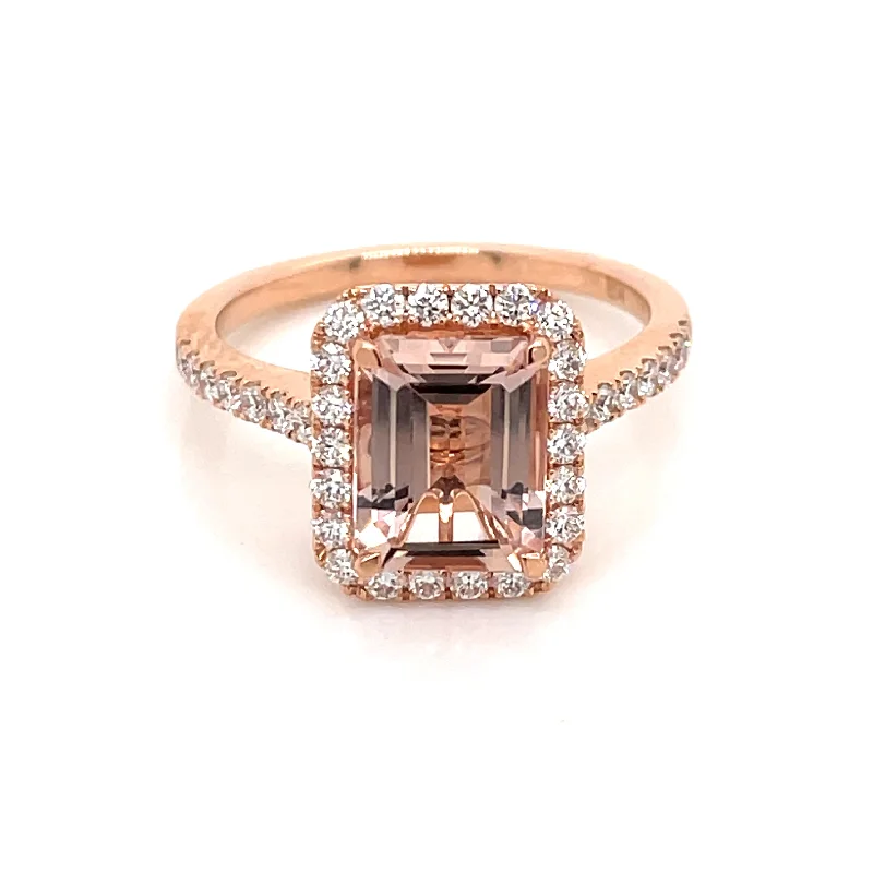 2.32ct Morganite & 0.53ct Diamond in 18ct Rose Gold Ring