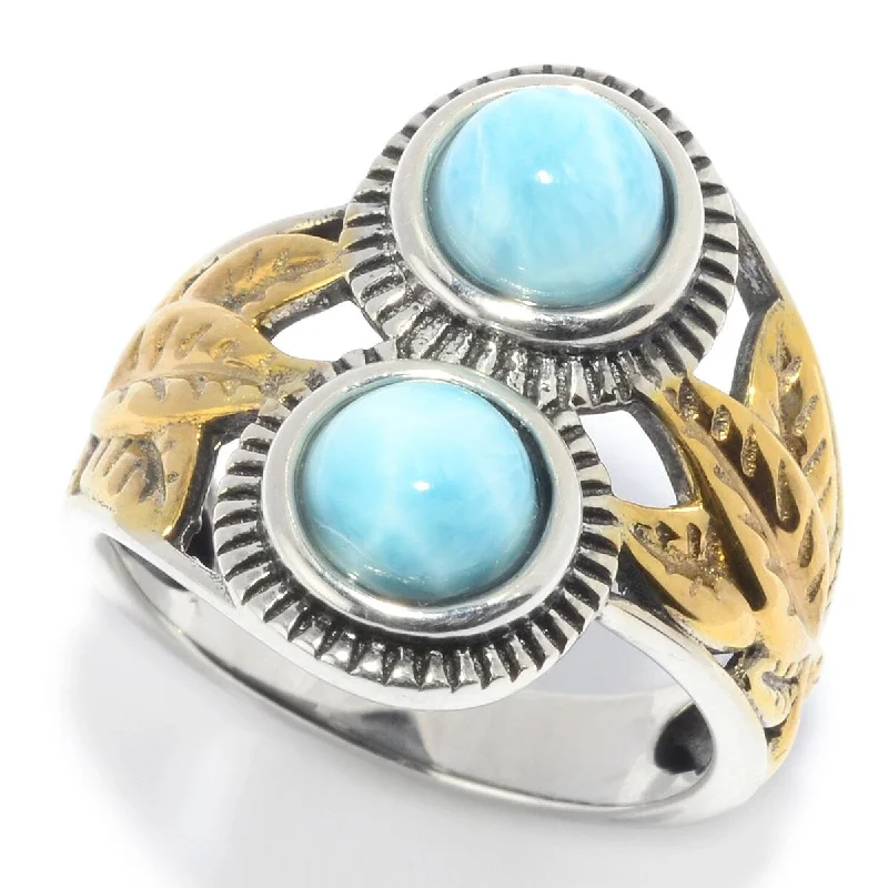 925 Sterling Silver Larimar Ring