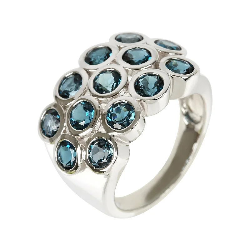 925 Sterling Silver London Blue Topaz Ring