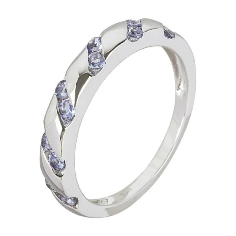 925 Sterling Silver Tanzanite Band Ring