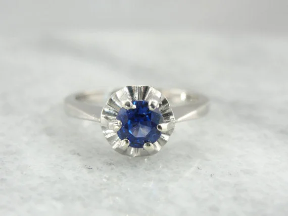 Buttercup Sweetheart Ring with Gorgeous Sapphire from Old Ceylon