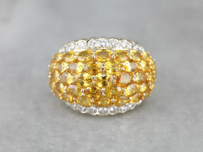 Decadent Yellow Sapphire Bombe Ring