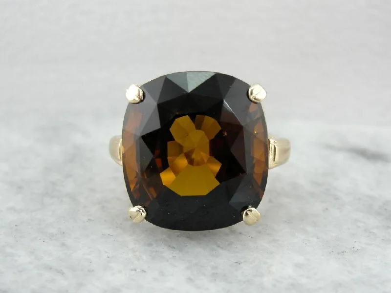 Earthy and Rich Dravite Tourmaline Cocktail Ring