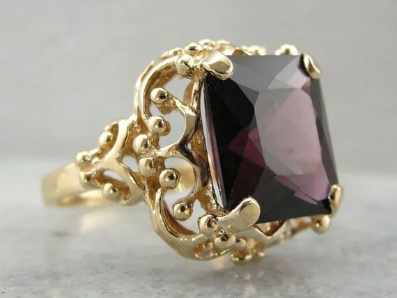 Exceptionally Fine, Red Spinel and Bold Filigree Cocktail Ring