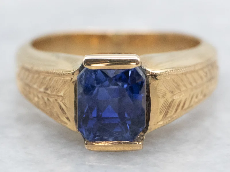 Gorgeous Deep Blue Ceylon Sapphire and Handmade Setting