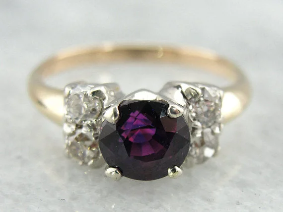 Rare Purple and Red Tone Sapphire Ring