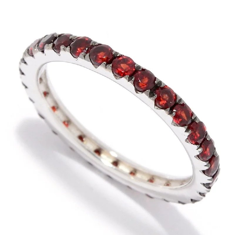 Sterling Silver Garnet Band Ring