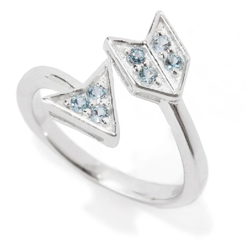 Sterling Silver Sky Blue Topaz Arrow Toe Ring