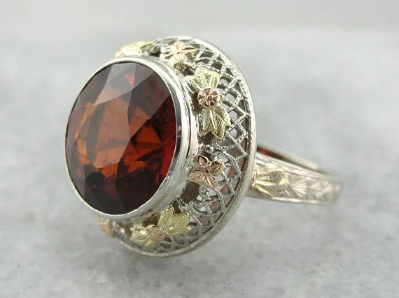 Hessonite Garnet Cocktail Ring