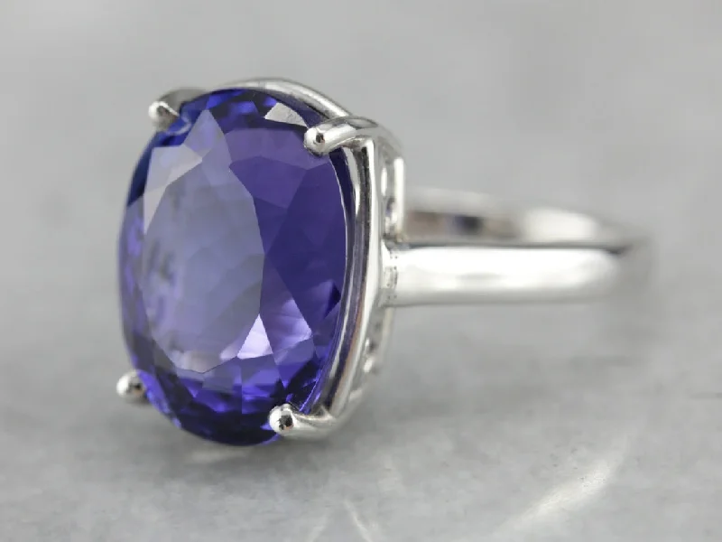 Tanzanite and Platinum Cocktail Ring