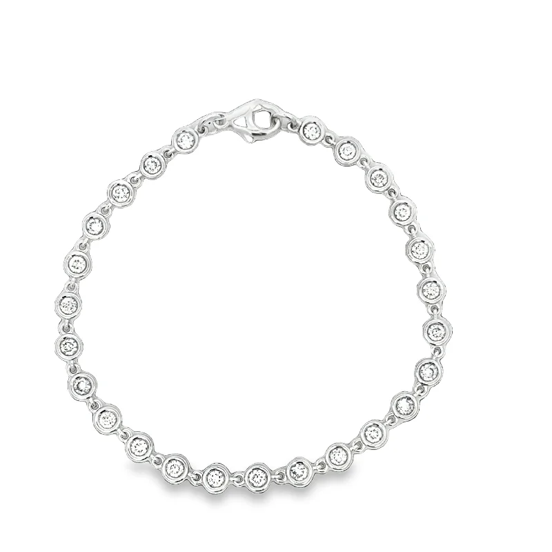 2.0 CTW Bezel Set Diamond Bracelet in White Gold