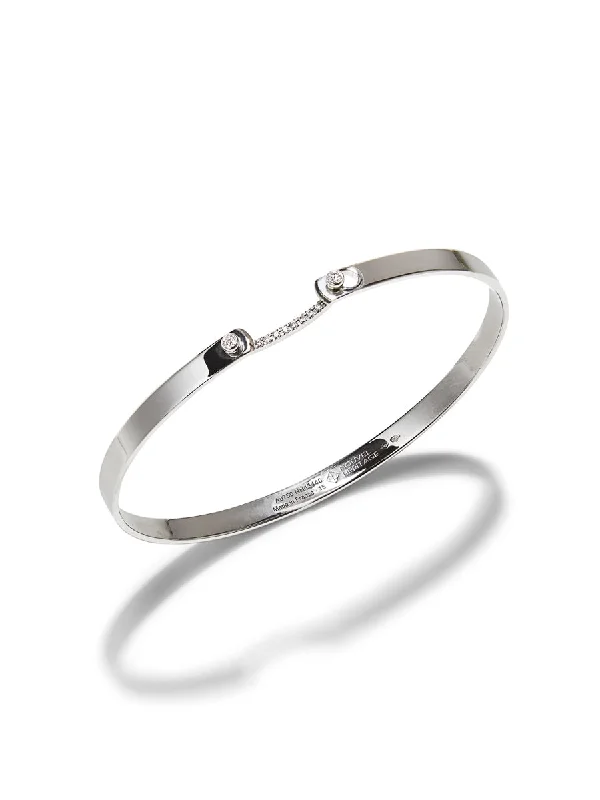 Business Meeting Mood White Gold Bangle Bracelet