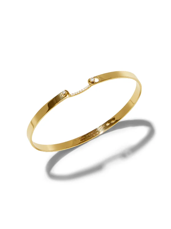 Business Meeting Mood Yellow Gold Bangle Bracelet