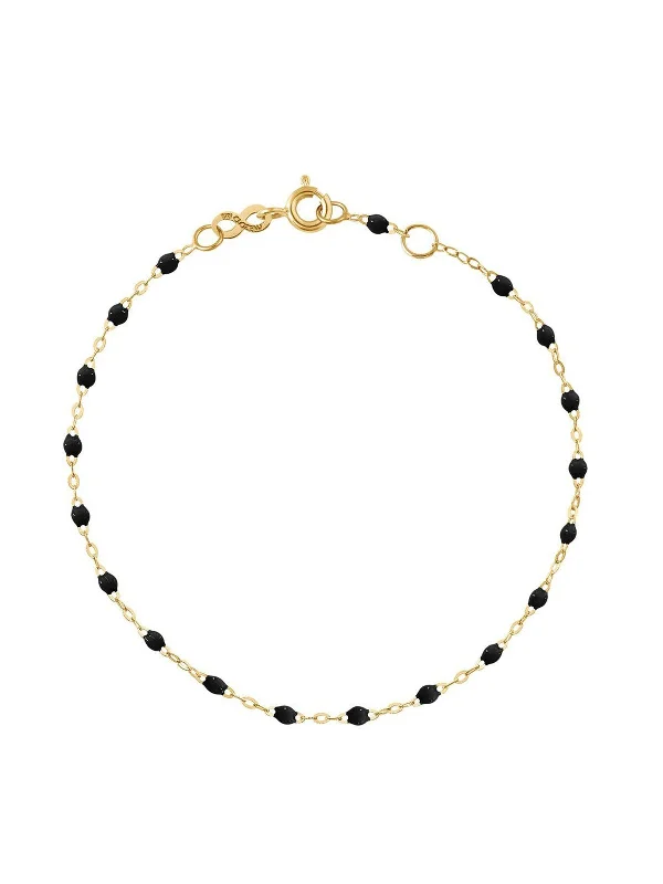 Classic Gigi Black Resin Yellow Gold Bracelet