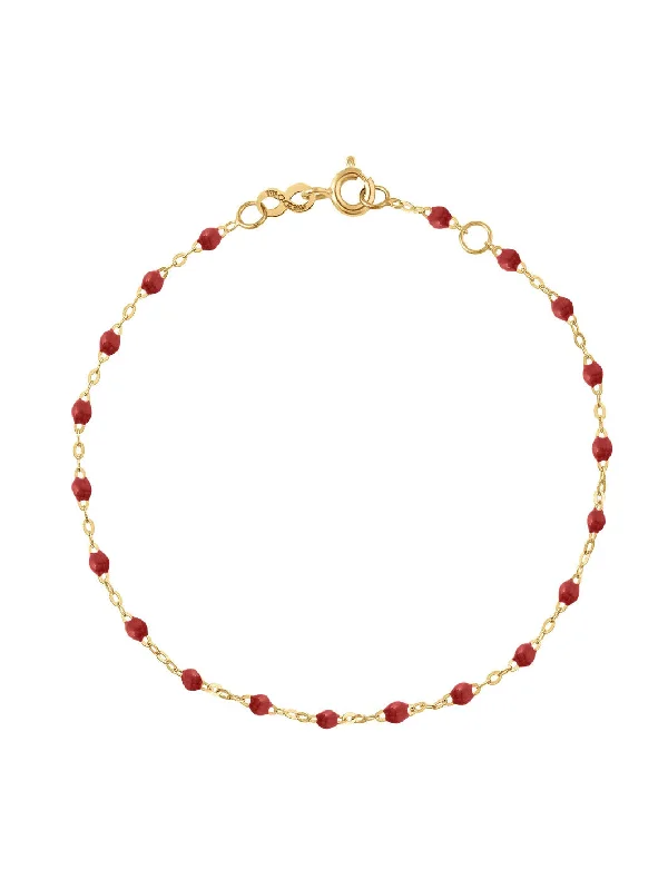 Classic Gigi Bordeaux Resin Yellow Gold Bracelet