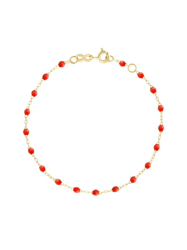 Classic Gigi Coral Resin Yellow Gold Bracelet