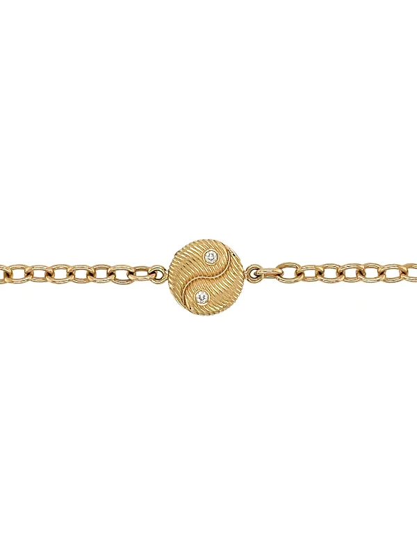 Double Sided Yin Yang Yellow Gold Bracelet