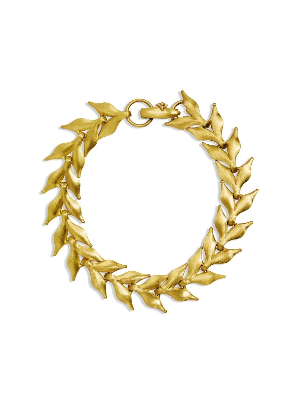 Flexible Wheat Yellow Gold Bracelet