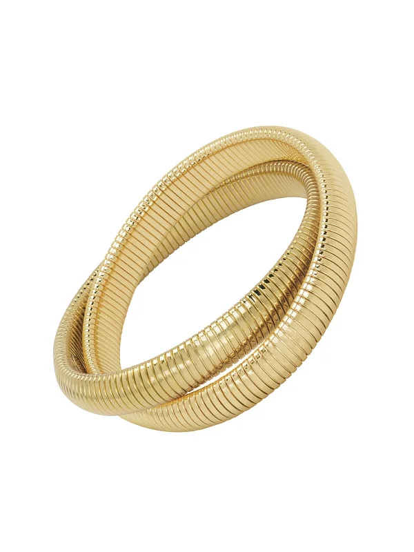 Small Yellow Gold Plated Double Cobra Bracelet