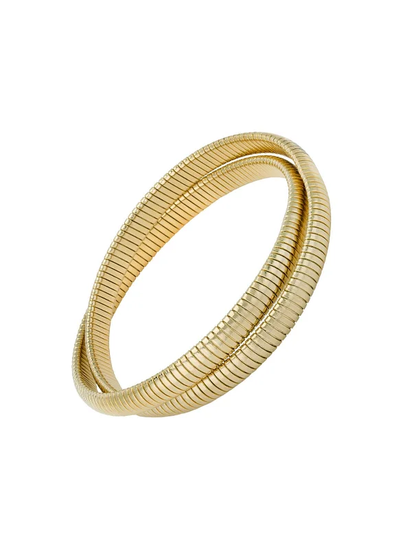 Extra Small Yellow Gold Plated Double Cobra Bracelet