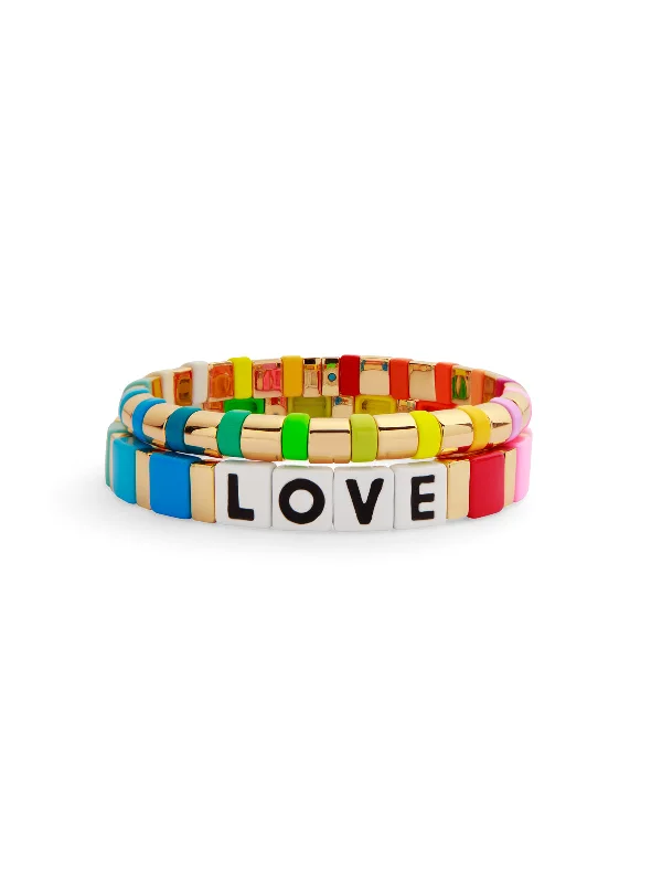 Love Rainbow Bracelet Duo