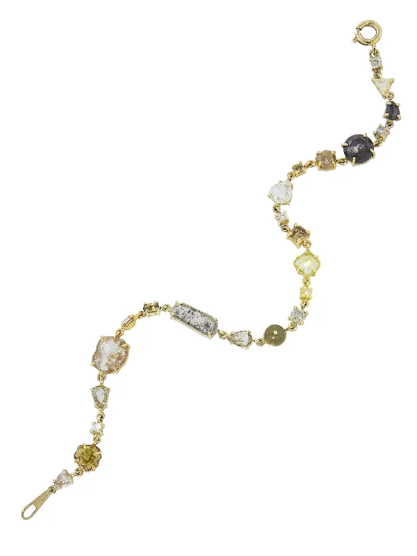 Natural Diamond Yellow Gold Baby Bracelet