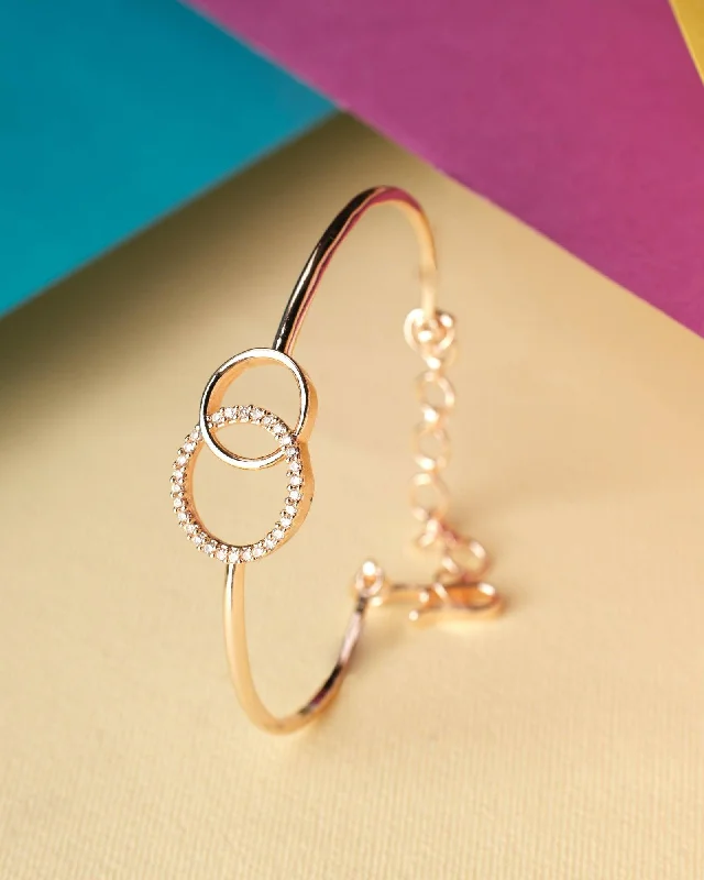 Rose gold AD Stud Bangle