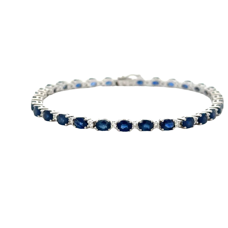 Sapphire and Diamond Bracelet in White Gold