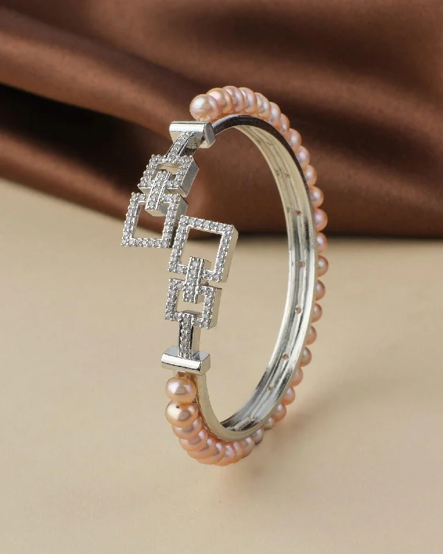 Classy Pink Pearl Bangle