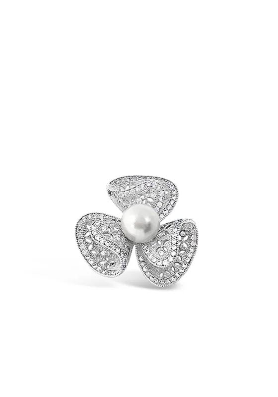 Absolute Flower Brooch, Silver