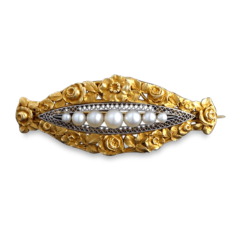 Art Nouveau Pearl Brooch