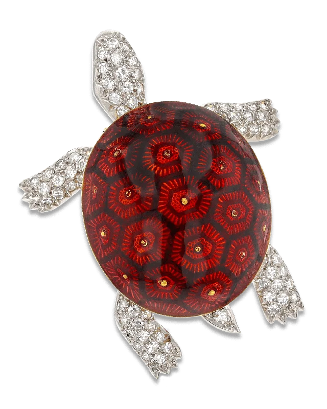 Boucheron Enamel and Diamond Turtle Brooch