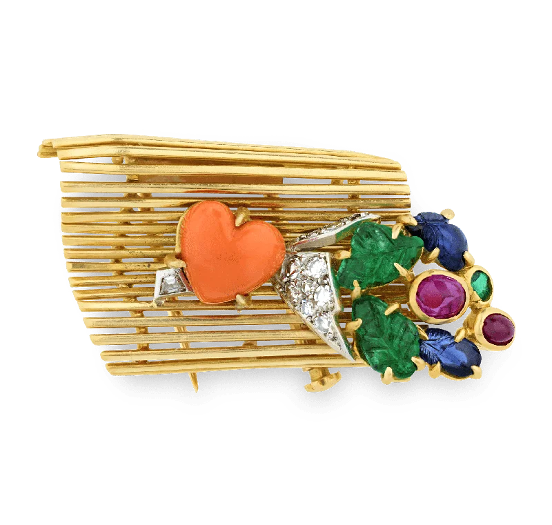 Cartier Tutti Frutti Lovers' Bench Brooch