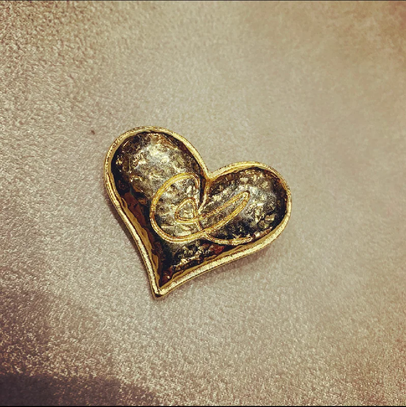 Christian Lacroix Gold Heart brooch