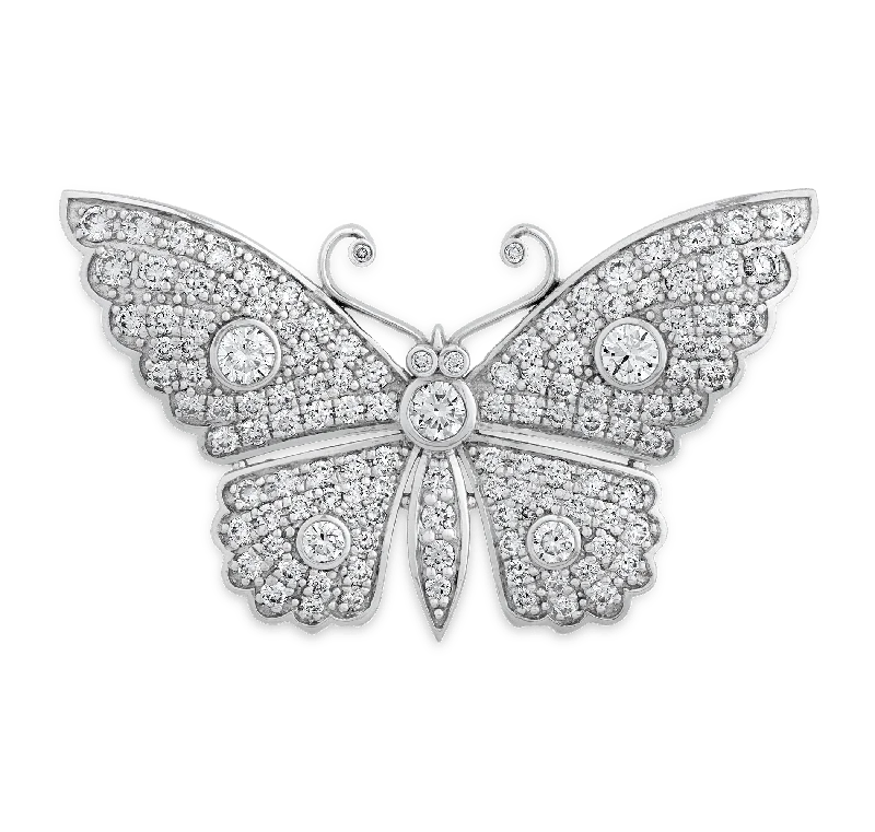 Diamond Butterfly Brooch, 3.14 carats