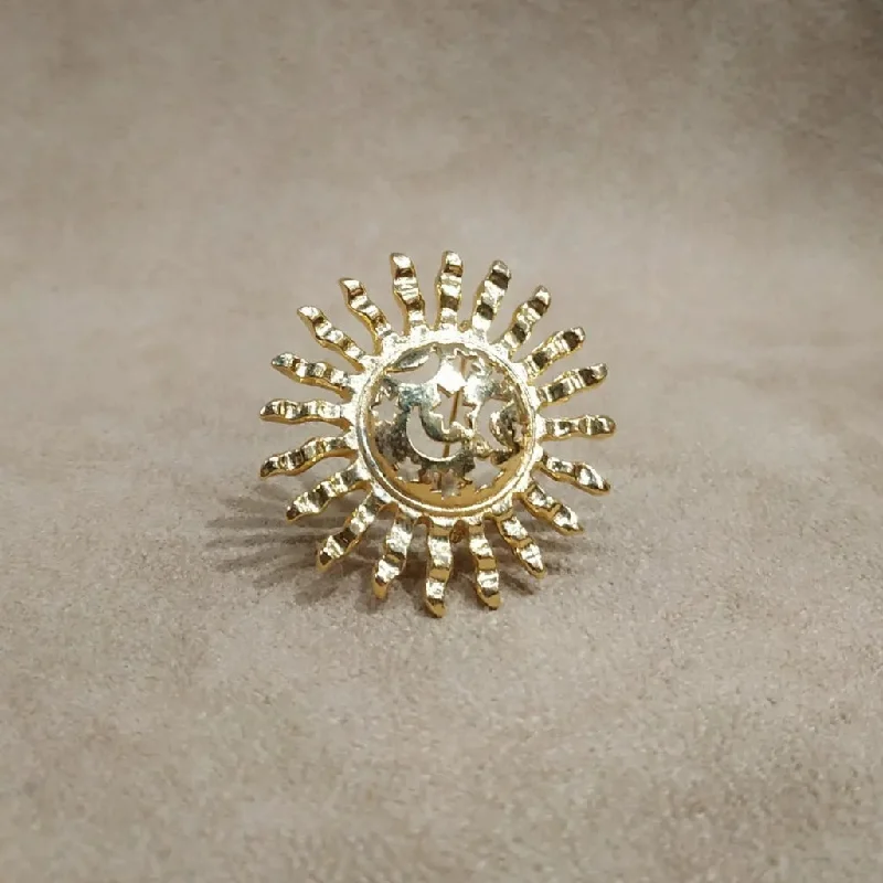 Gold Celestial Sun Moon Stars Vintage Brooch