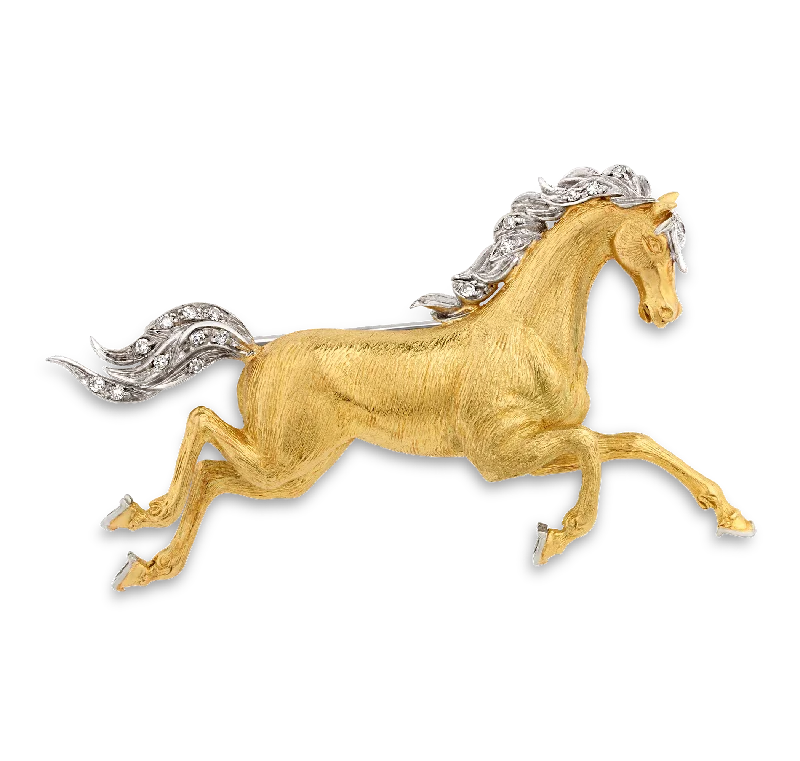 Gold Horse Brooch