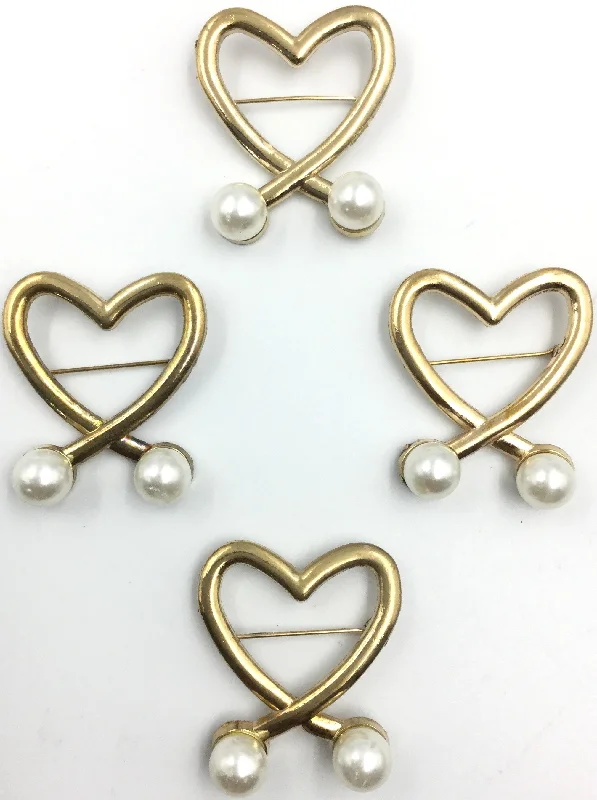 Golden Heart Brooch