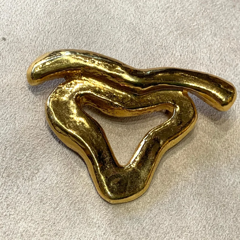 Lacroix Large Modernist Gold brooch