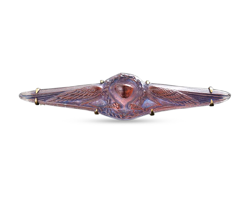 Lalique Carved Glass Brooch