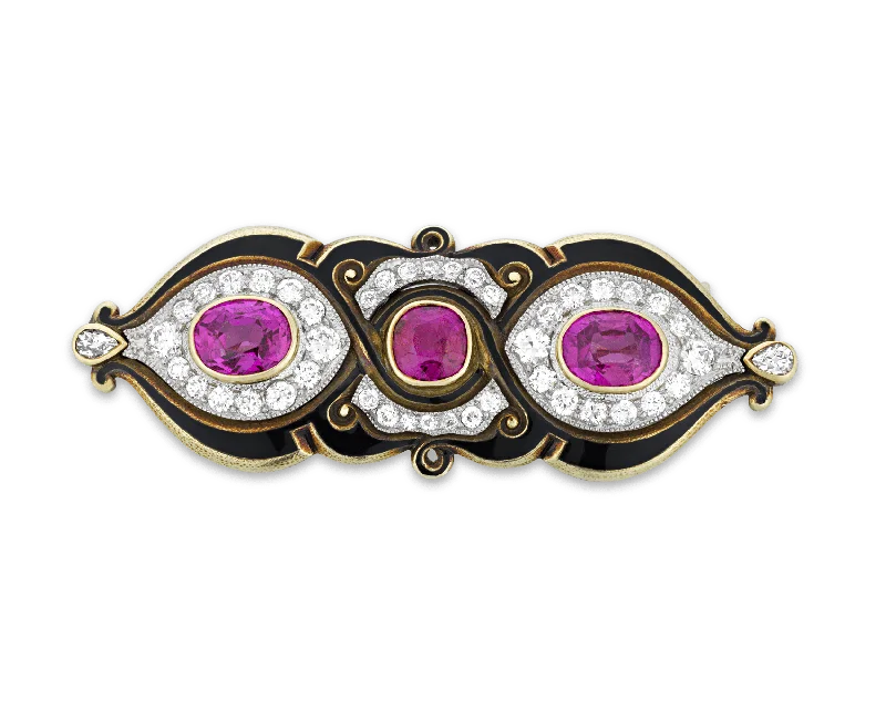 Marcus & Co. Burma Pink Sapphire Brooch