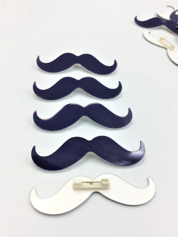 Navy Blue Moustache Badge