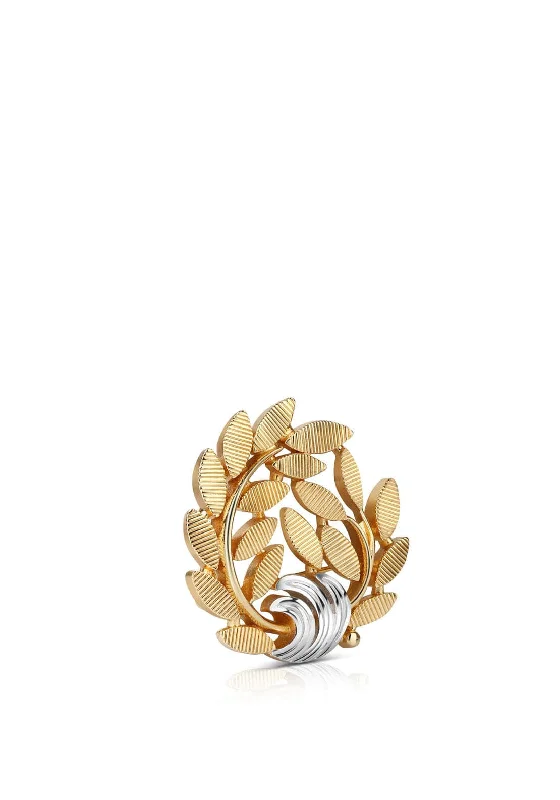 Newbridge Silverware Gold & Silver Leaf Brooch, Gold