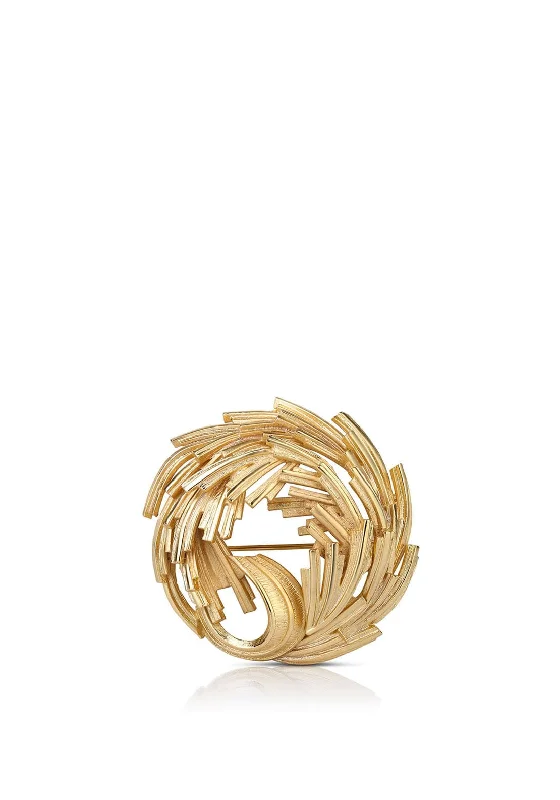 Newbridge Silverware Swirl Brooch, Gold