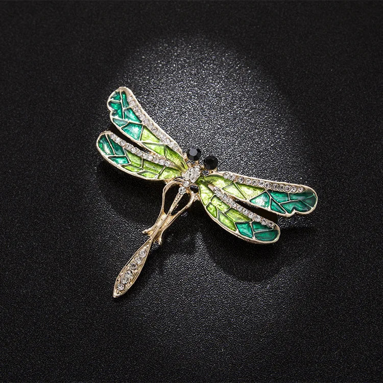 Brooches Insect For Women Fashion Alloy Badges Dress Coat Accessories Painted Animal Jewelry Gifts Vintage Dragonfly