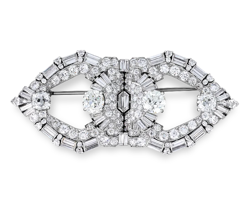 Raymond Yard Art Deco Diamond Brooch, 18.80 carats