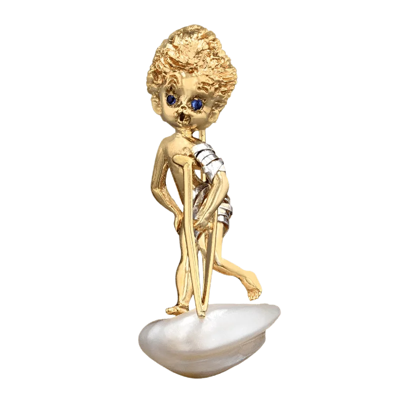 Ruser Baroque Pearl Cherub Pin